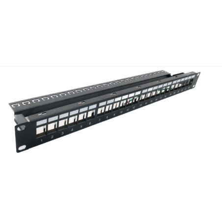 Panneaux de brassage 19" 24 ports 1U - Équipé de 24 noyaux CAT6A