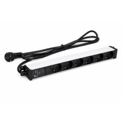 Bandeau électrique 2P+T 19'' - 6PC avec voyant sans interrupteur