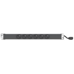 Panneau de distribution 19" 1U 6PC - Sortie de câble C14