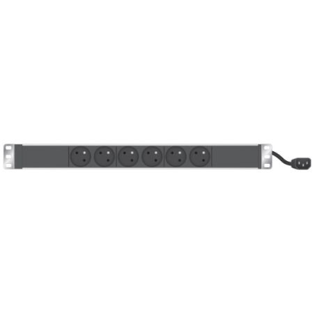 Panneau de distribution 19" 1U 6PC - Sortie de câble C14