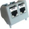 Module plastique 2 RJ45 fixation rail Din - Grade 2