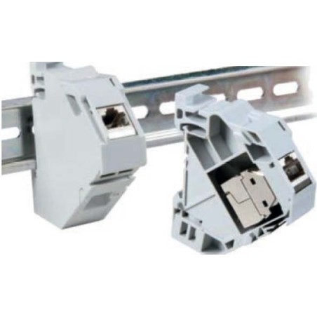 Module acier 1 RJ45 fixation rail Din - Grade 1