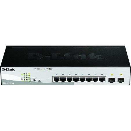 D-LINK - DGS-1210-10P - Switch 10 ports - 8 ports Gigabit PoE/PoE+ & 2 ports SFP - Nuclias - 65W - ONVIF