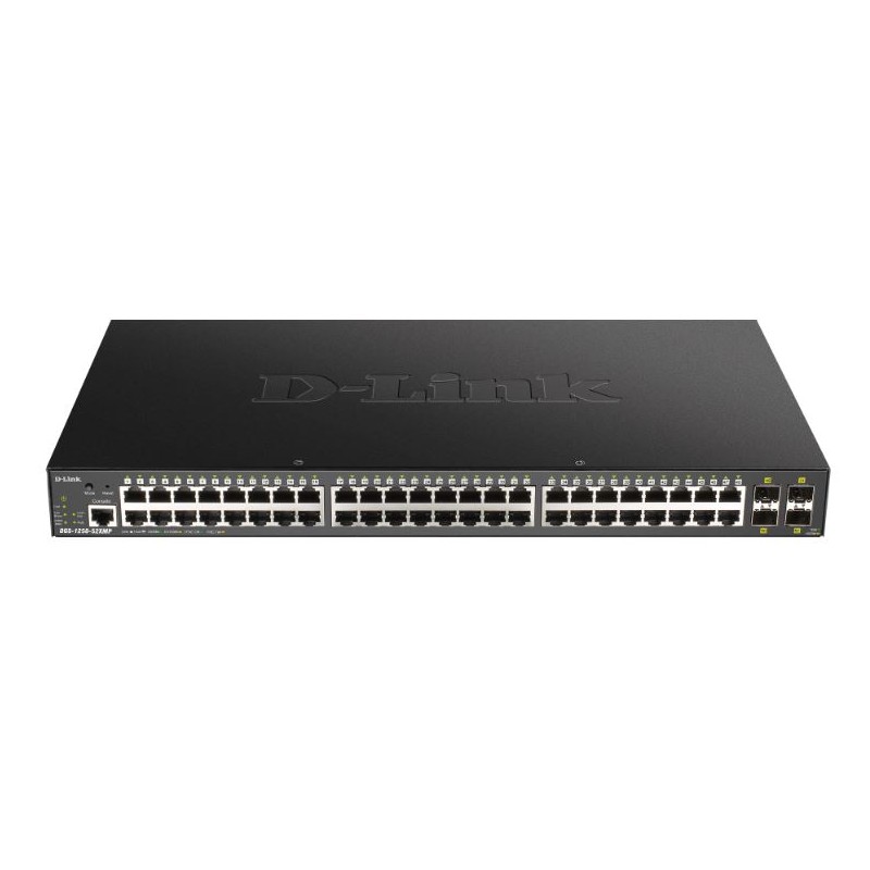 D-LINK - DGS-1250-52XMP - Switch 48 ports Gigabit PoE/PoE+ & 4 ports 10GbE SFP+ - 370W - ONVIF