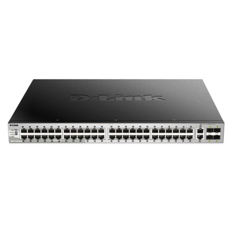 D-LINK - DGS-3130-54PS/SI - Switch 24 ports Gigabit PoE/PoE+ & 2 ports 10GBASE-T & 4 ports 10GbE SFP+ - 370W (740w avec DPS-700)
