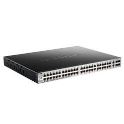 D-LINK - DGS-3130-54PS/SI - Switch 24 ports Gigabit PoE/PoE+ & 2 ports 10GBASE-T & 4 ports 10GbE SFP+ - 370W (740w avec DPS-700)