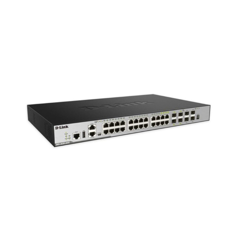 D-LINK - DGS-3630-28TC/SI - Switch 24 ports Gigabit dont 4 Combo GbE/SFP & 4 ports 10GbE SFP+ - Stack 9