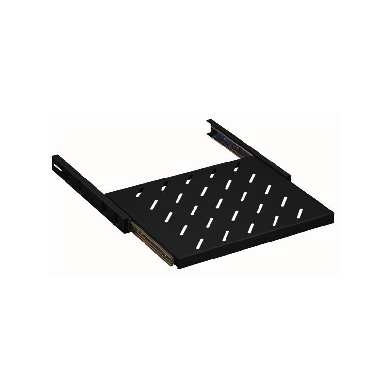 Etagere coulissante 19" 1U prof. 550 Noire - 70kg