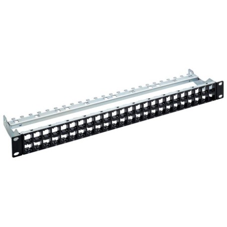 Panneau de brassage (cadre uniquement) 1U48port (noir) / R837065