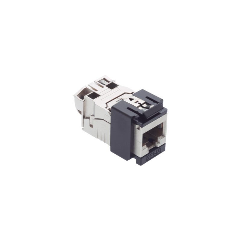 Module de connexion Cat. 6A EL, 1xRJ45/s, Snap-in, noir, 10x (R813516)