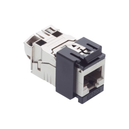 Module de connexion Cat. 6A EL, 1xRJ45/s, Snap-in, noir, 10x (R813516)