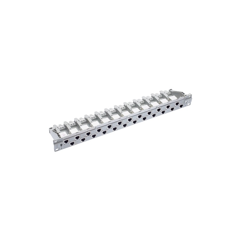 Panneau de raccordement PC 19" 1U 24xRJ45/s, Cat. 6, gris, entièrement peuplé (R812474)