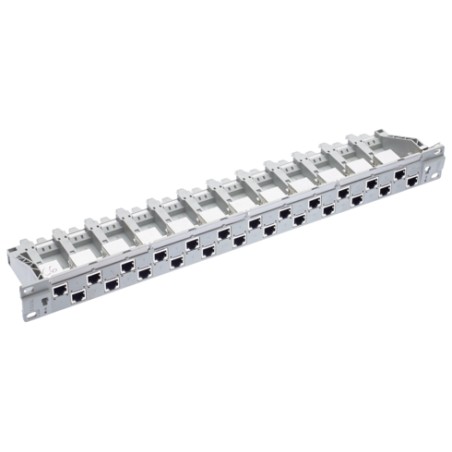 Panneau de raccordement PC 19" 1U 24xRJ45/s, Cat. 6, gris, entièrement peuplé (R812474)