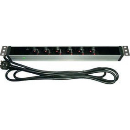 Panneau de distribution 1U 8PC avec voyant lumineux + cable