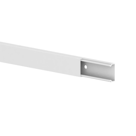Moulure Mini 10x20-9010, PVC, avec perforation de l'embase, blanc alpin - Vendu au mètre