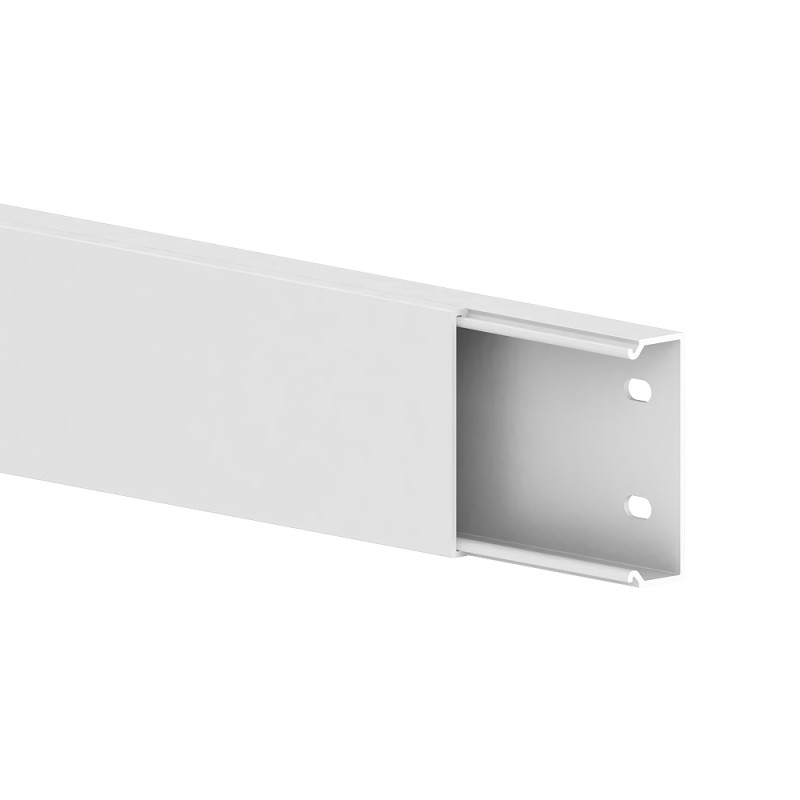 Moulure Mini 15x50L-9010, PVC, avec perforation de l'embase, blanc alpin - Vendu au mètre
