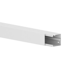 Goulotte LFG 60x60-9010, PVC, avec perforation de l'embase, blanc alpin - Vendu au mètre