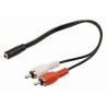 Adaptateur 2 x RCA mâle / Jack 3,5mm stéréo femelle
