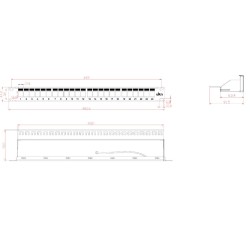 Panneau de brassage 19 pouces 1U 24 ports RJ45 Keystone - UK250024