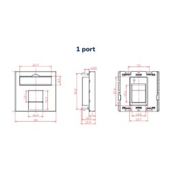 Plastron plat 45x45 1 ou 2 ports - UK220200