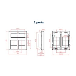 Plastron plat 45x45 1 ou 2 ports - UK220200