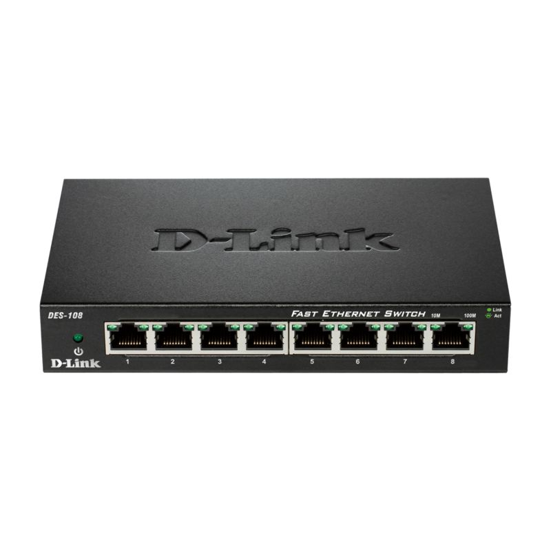 D-LINK – DES-108 – Switch 8 × 10/100 Mbps – non-PoE