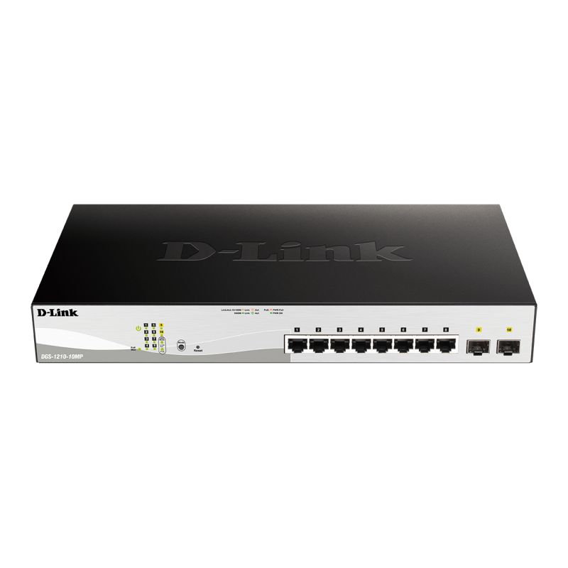 D-LINK - DGS-1210-10MP - Switch 10 ports Gigabit PoE+ - 2 ports SFP - 130W