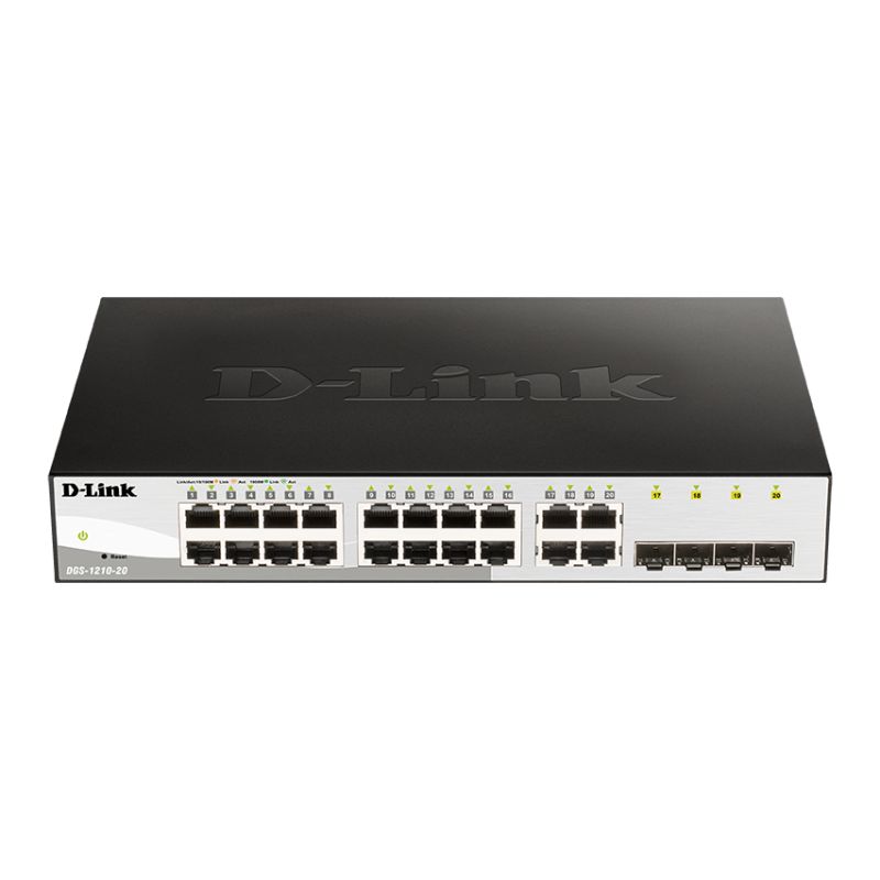 D-LINK - DGS-1210-20 - Switch 20 ports Gigabit - 4 ports Combo GbE/SFP - L2