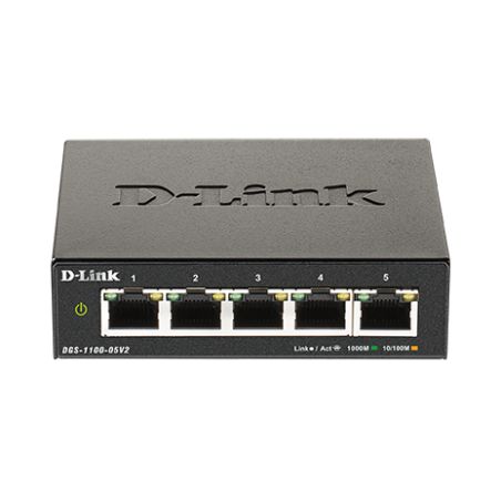 D-LINK – DGS-1100-05V2 – Switch 5 GbE smart – non-PoE – 3.42 W