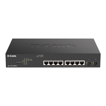 D-LINK – DGS-1100-10MPV2 – Switch 8 GbE PoE+ smart – 130 W budget