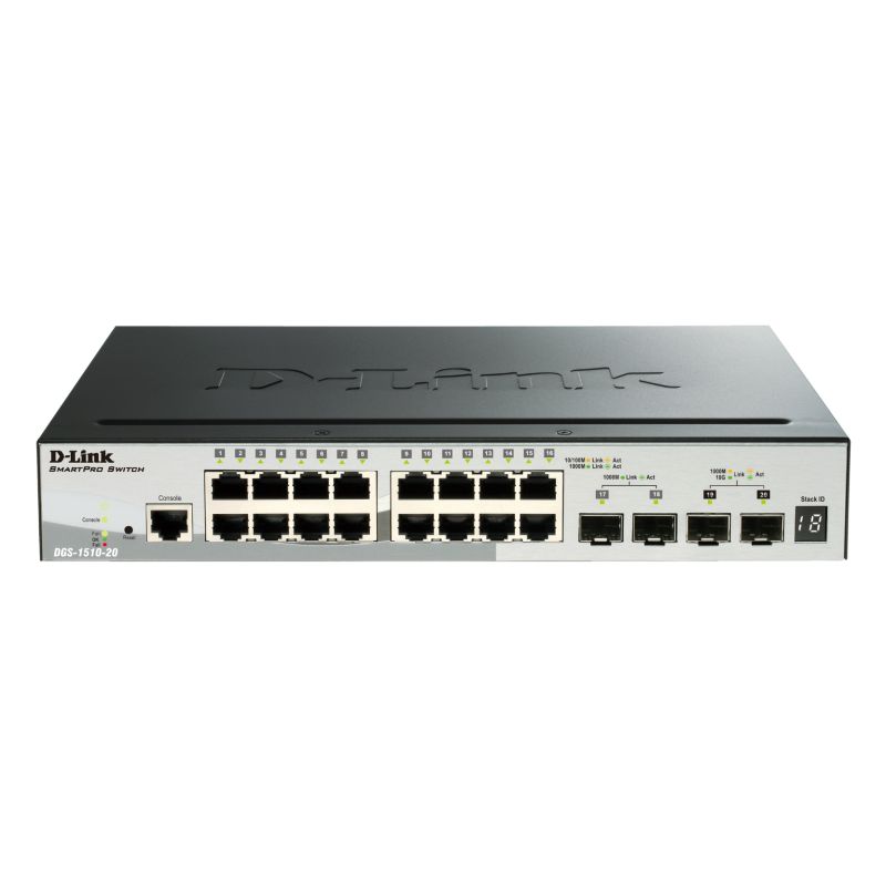 D-LINK - DGS-1510-20 - Switch 16 ports GbE - 2 ports SFP - 2 ports 10G SFP+