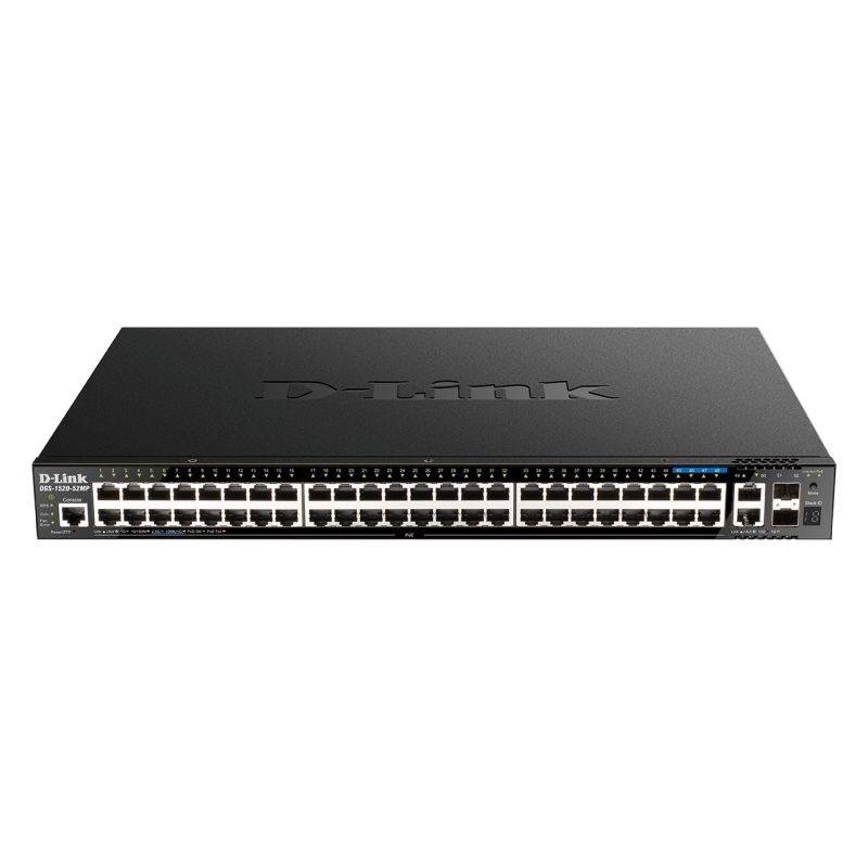 D-LINK - DGS-1520-52MP - Switch 48 ports PoE+ - 4 ports 10G SFP+ - 370W
