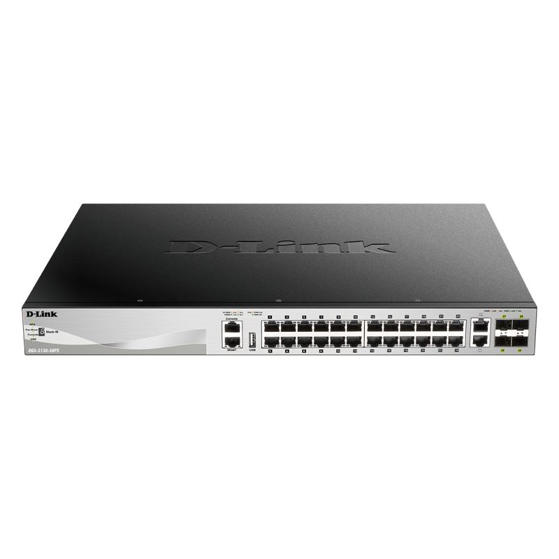 D-LINK - DGS-3130-30PS - Switch 24 ports GbE PoE+ - 4 SFP - 2 SFP+ - Stackable
