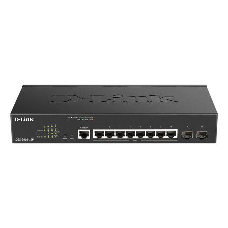 D-LINK - DGS-2000-10P - Switch 8 ports GbE PoE+ - 2 ports SFP - 65W