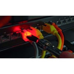 Cordon RJ45 lumineux F/FTP Cat6A - Rouge