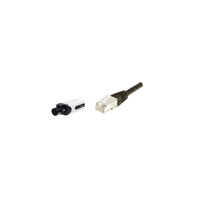 CORDON RJ45 S/FTP CAT6a spécial vidéosurveillance Noir